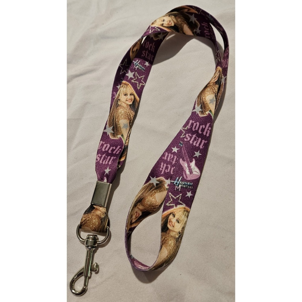 Hannah Montana "Rock Star" Purple Lanyard Keychain‎